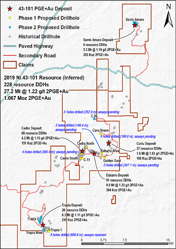 Figure 1: Summary Map of Phase 1 Drill Program (To Date)